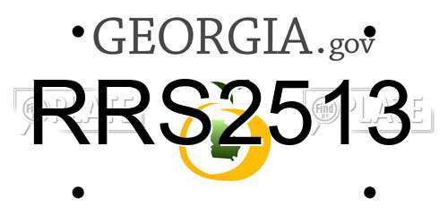 RRS2513 Georgia License Plate