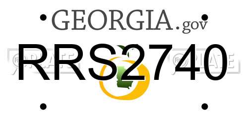 RRS2740 Georgia License Plate