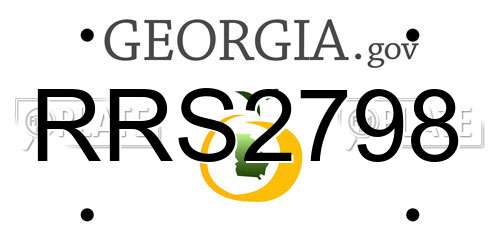 RRS2798 Georgia License Plate