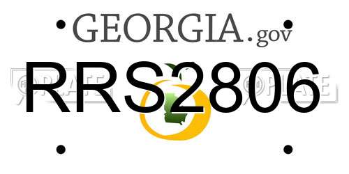 RRS2806 Georgia License Plate