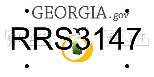 RRS3147 Georgia License Plate