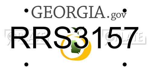 RRS3157 Georgia License Plate