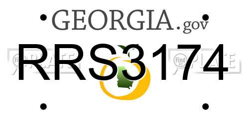 RRS3174 Georgia License Plate