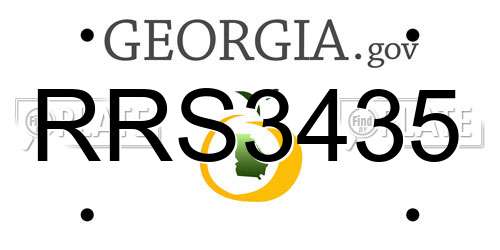 RRS3435 Georgia License Plate