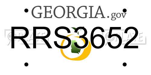 RRS3652 Georgia License Plate