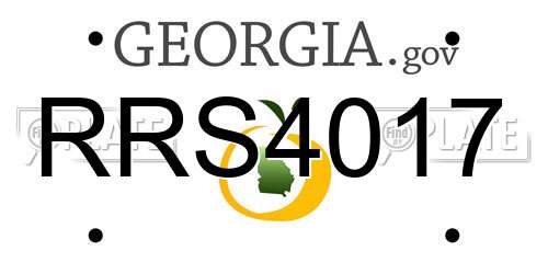 RRS4017 Georgia License Plate