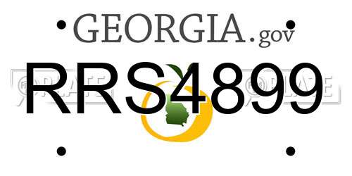 RRS4899 Georgia License Plate