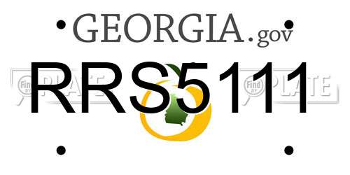 RRS5111 Georgia License Plate