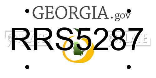 RRS5287 Georgia License Plate