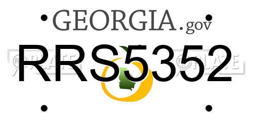 RRS5352 Georgia License Plate