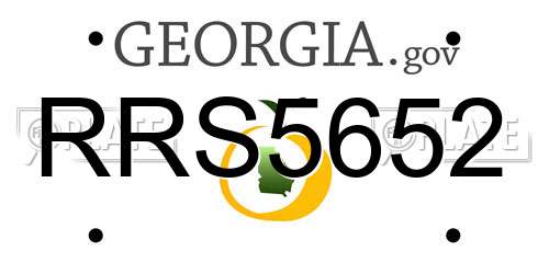 RRS5652 Georgia License Plate