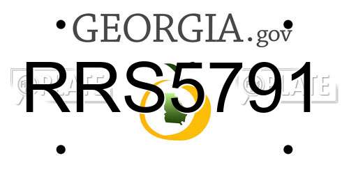 RRS5791 Georgia License Plate
