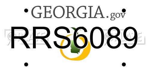 RRS6089 Georgia License Plate