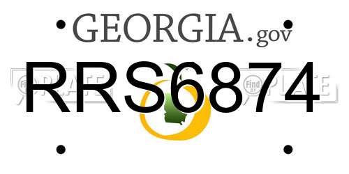 RRS6874 Georgia License Plate