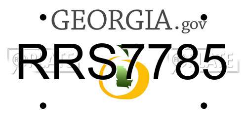 RRS7785 Georgia License Plate