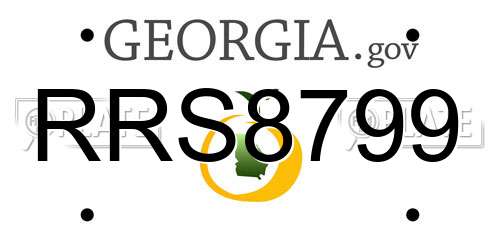 RRS8799 Georgia License Plate