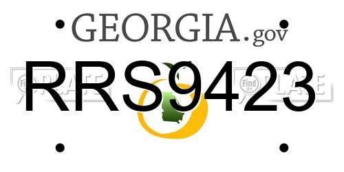 RRS9423 Georgia License Plate