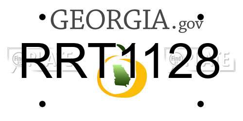 RRT1128 Georgia License Plate