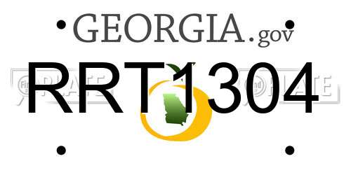 RRT1304 Georgia License Plate