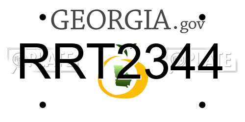 RRT2344 Georgia License Plate