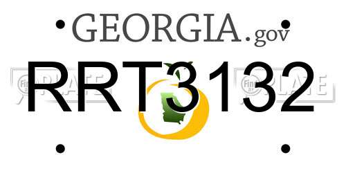 RRT3132 Georgia License Plate