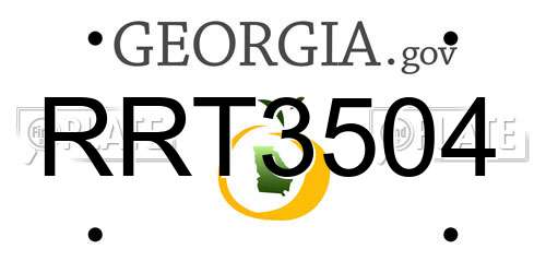 RRT3504 Georgia License Plate
