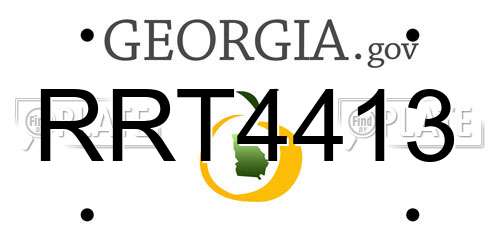 RRT4413 Georgia License Plate