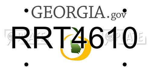 RRT4610 Georgia License Plate