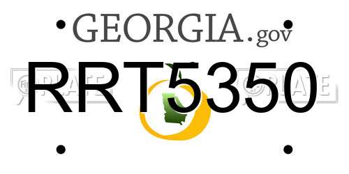 RRT5350 Georgia License Plate