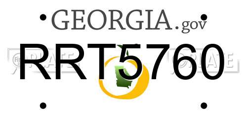 RRT5760 Georgia License Plate