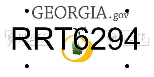 RRT6294 Georgia License Plate