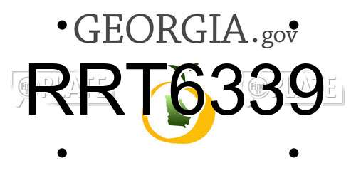 RRT6339 Georgia License Plate