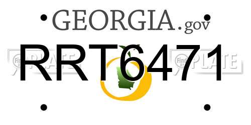 RRT6471 Georgia License Plate