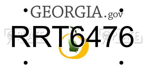 RRT6476 Georgia License Plate