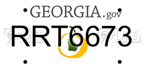 RRT6673 Georgia License Plate