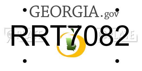 RRT7082 Georgia License Plate