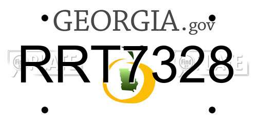 RRT7328 Georgia License Plate