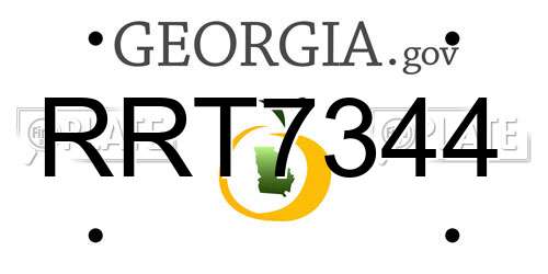 RRT7344 Georgia License Plate