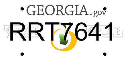 RRT7641 Georgia License Plate