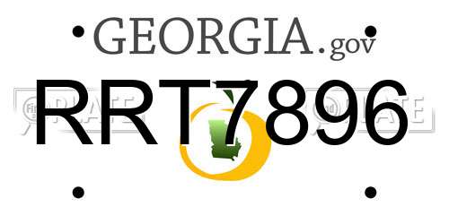 RRT7896 Georgia License Plate