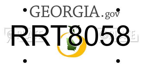 RRT8058 Georgia License Plate