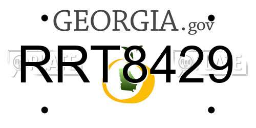 RRT8429 Georgia License Plate