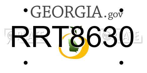 RRT8630 Georgia License Plate
