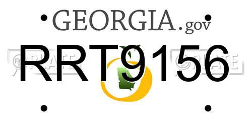 RRT9156 Georgia License Plate