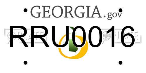 RRU0016 Georgia License Plate