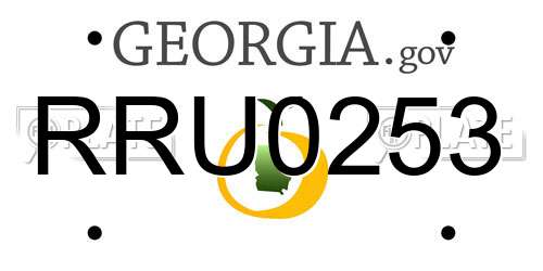 RRU0253 Georgia License Plate