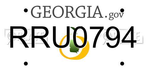 RRU0794 Georgia License Plate