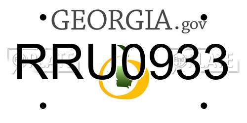 RRU0933 Georgia License Plate