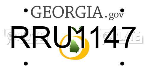 RRU1147 Georgia License Plate