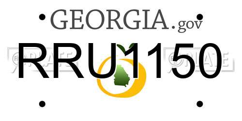RRU1150 Georgia License Plate